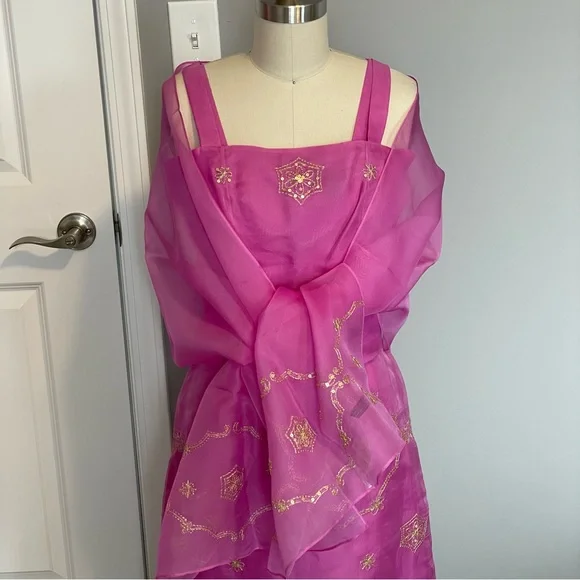 Ann Taylor Vintage, 100% Silk 3pcs Evening Wear (w/Matching Shawl) Size:  2 - Picture 3 of 15